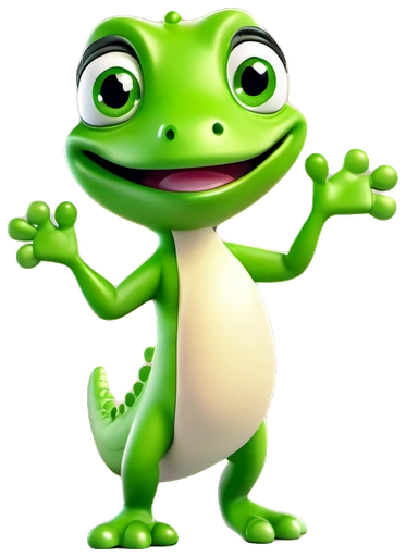 GOGO, the JustSell gecko, waving hello